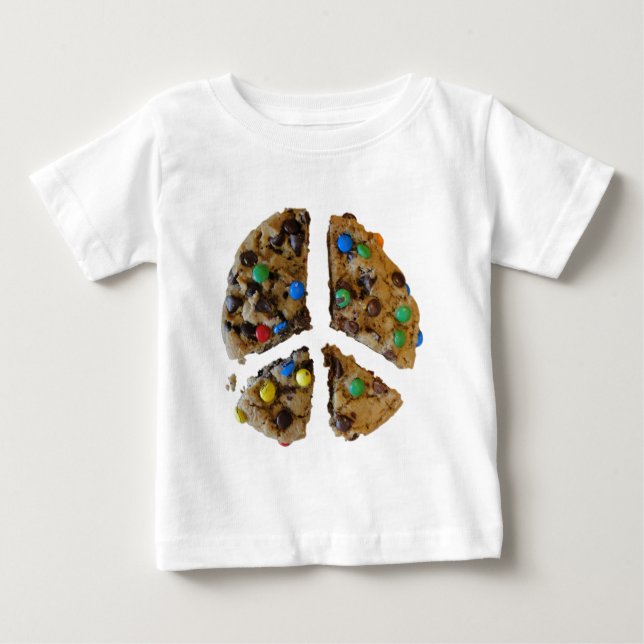 Camiseta Para Bebê PAZ através de cookies (Frente)