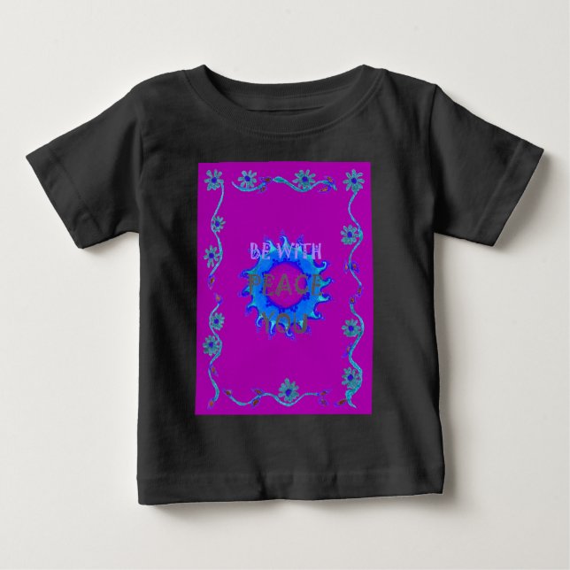 Camiseta Para Bebê Paz Seja Com Seu Impressão Inspirador (Frente)