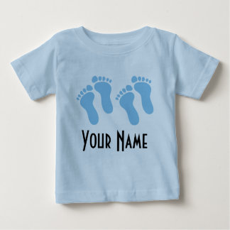 Camiseta Para Bebê Pegadas de Bebê Personalizadas do Twin Boy