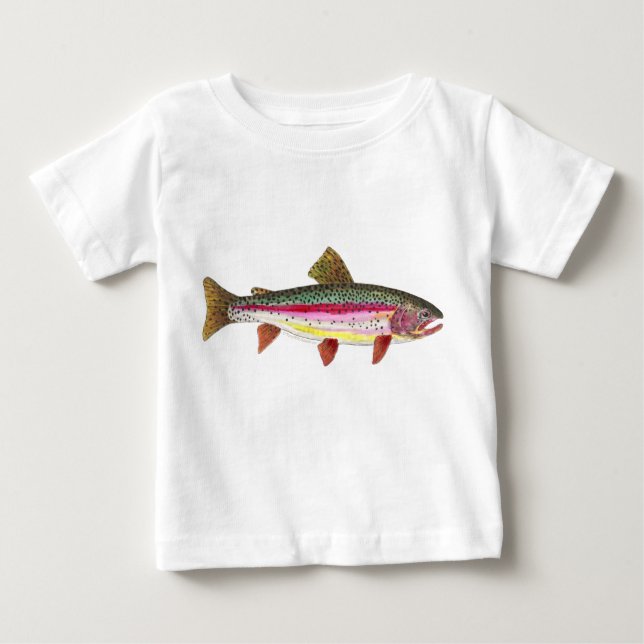 Camiseta Para Bebê Peixe-Arco-Íris (Frente)