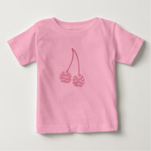 Camiseta Para Bebê Peles de Cereja Rosa
