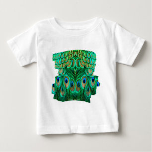 Camiseta Para Bebê Penas de Pavão Gloriosas