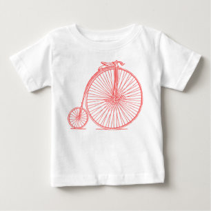 Camiseta Para Bebê Penny Farthing - Rosa Tropical
