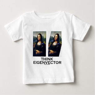 Camiseta Para Bebê Pense o Eigenvector (Mona Lisa restaurada)