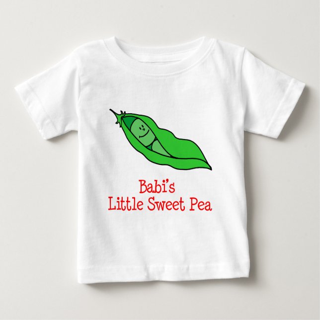 Camiseta Para Bebê Pequena ervilha doce de Babi (Frente)
