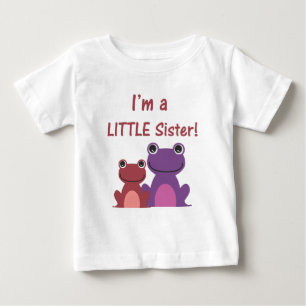 Camiseta Para Bebê Pequena Irmã Sapo Irmão T (Roxo/Rosa)