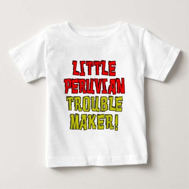Camiseta Para Bebê Pequeno Criador de Problemas Peruanos (Frente)