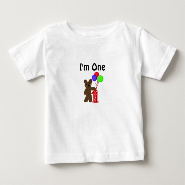 Camiseta Para Bebê Pequeno Urso Sou Um (Frente)