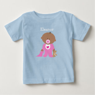 Camiseta Para Bebê Personalize este Bebê Rosa Uma Peça Tee