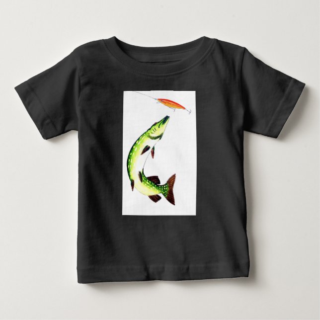 Camiseta Para Bebê Pesca a pique e pesca a mosca (Frente)