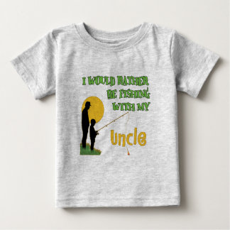 Camiseta Para Bebê Pesca com meu tio