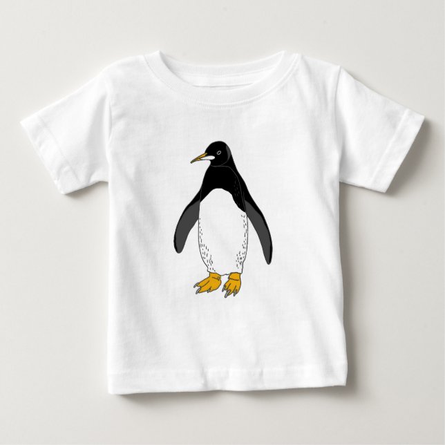 Camiseta Para Bebê Pinguim do jardim zoológico (Frente)