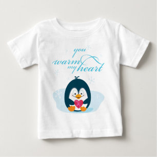 Camiseta Para Bebê PINGUIM "você aquece meu coração "
