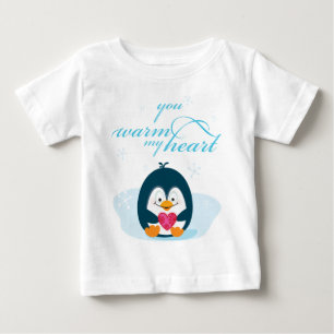 Camiseta Para Bebê PINGUIN "você aquece meu coração"