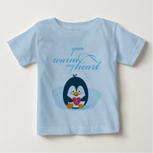 Camiseta Para Bebê PINGUIN "você aquece meu coração"