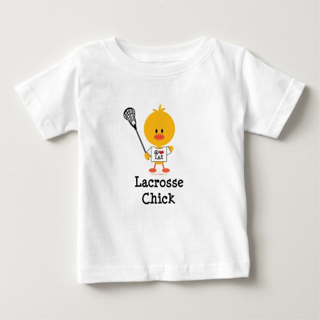 Camiseta Para Bebê Pintinho Lacrosse, Camiseta bebê (Frente)