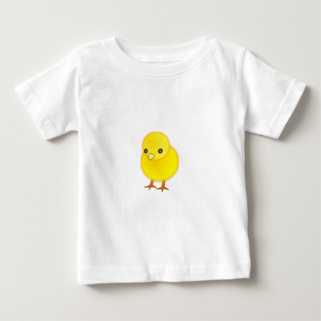 Camiseta Para Bebê Pintinho T-Camisa-Animal-Amarelo do bebê do (Frente)