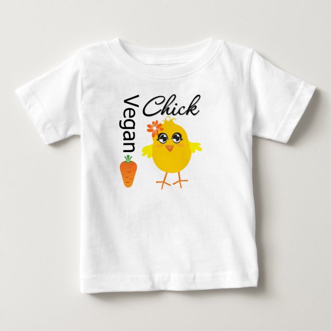 Camiseta Para Bebê Pintinho Vegan 2 (Frente)