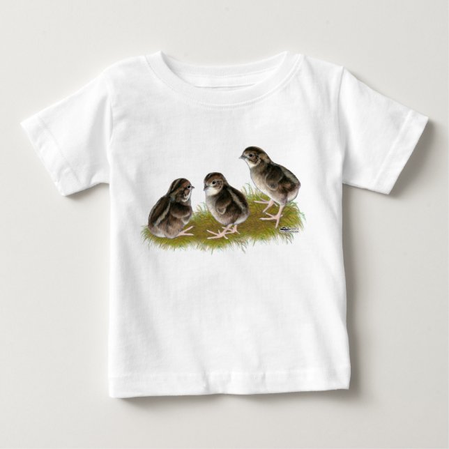 Camiseta Para Bebê Pintos de Codorniz Coturnix (Frente)