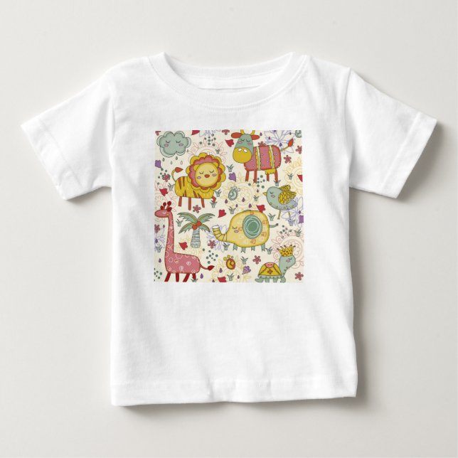 Camiseta Para Bebê pintura animal (Frente)
