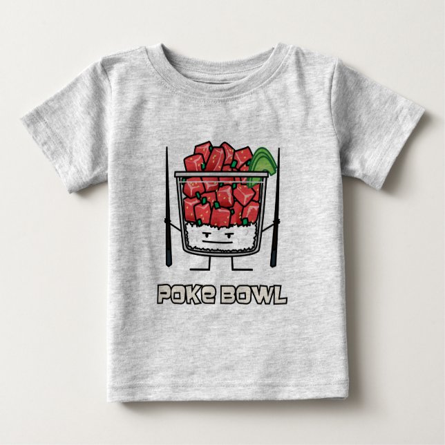 Camiseta Para Bebê Pique o aku dos chopsticks da salada dos peixes (Frente)