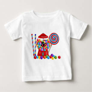 Camiseta Para Bebê Pirulito dos doces da máquina de Gumball