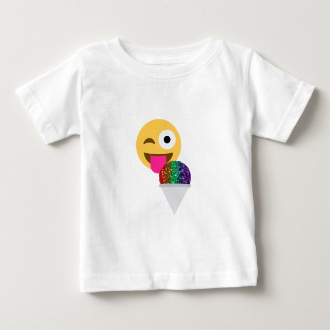 Camiseta Para Bebê piscar os olhos emoji brilhante (Frente)