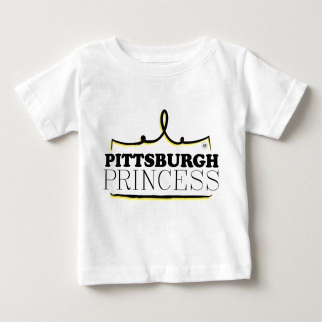 Camiseta Para Bebê Pittsburgh Princesa (Frente)