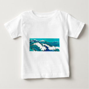Camiseta Para Bebê PixDezines konen ondas de oceano do uehara, 上原
