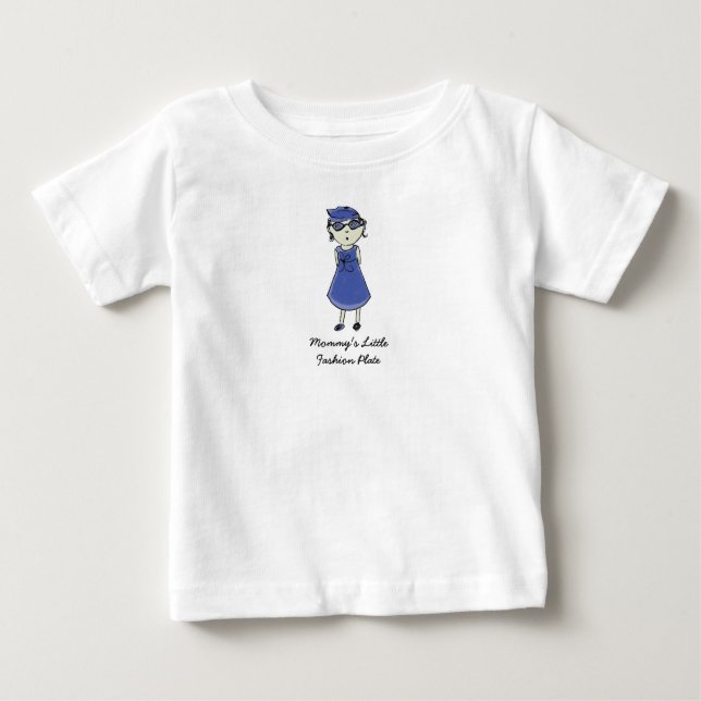 Camiseta Para Bebê Placa de forma da mamã pouca (Frente)