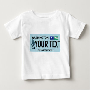 Camiseta Para Bebê Placa de Licença de Washington Sasquatch