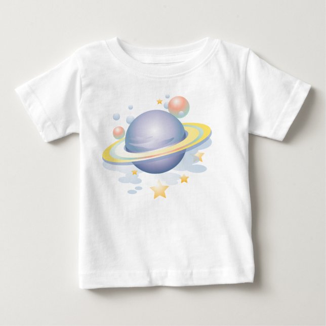 Camiseta Para Bebê Planetas e estrelas do KRW (Frente)