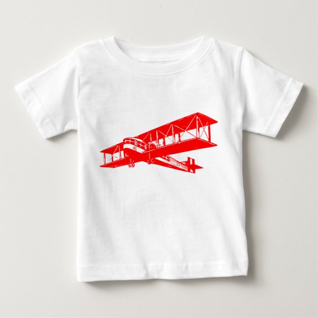 Camiseta Para Bebê Plano Vintage - Vermelho (Frente)