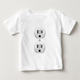 Camiseta Para Bebê Plug-elétrico Clique para Personalizar Decor de Co