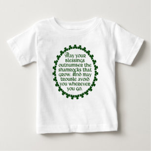 Camiseta Para Bebê Podem suas bênçãos ultrapassar os trevos, irlan