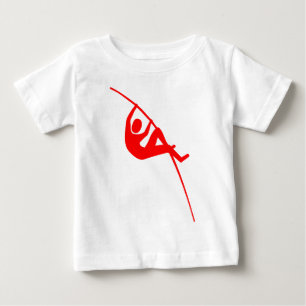 Camiseta Para Bebê Pole Vaulting - Vermelho