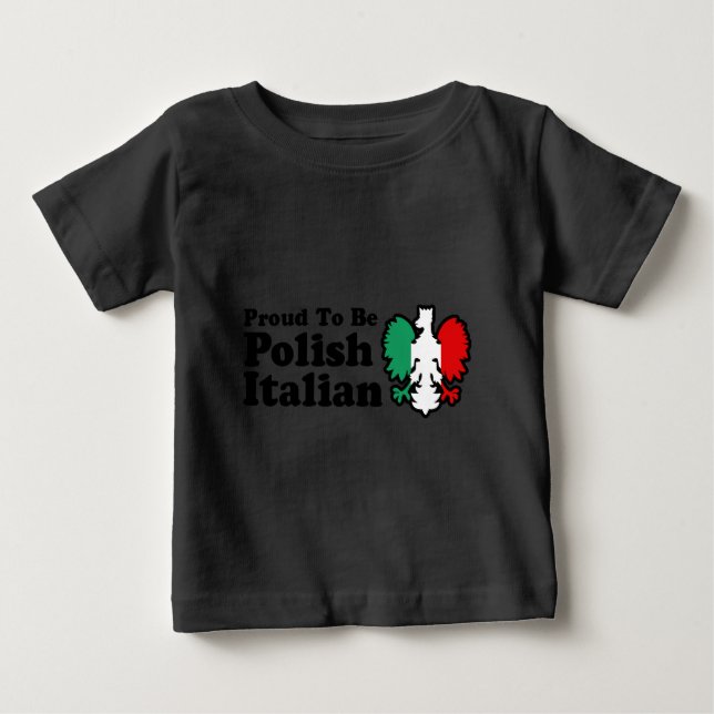Camiseta Para Bebê Polonês italiano (Frente)