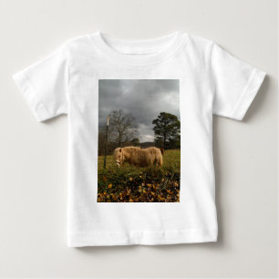 Camiseta Para Bebê Pônea Loura Miniatura / Cavalo