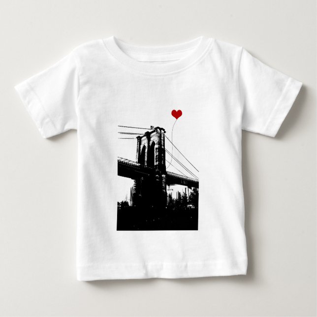 Camiseta Para Bebê Ponte de Brooklyn (Frente)