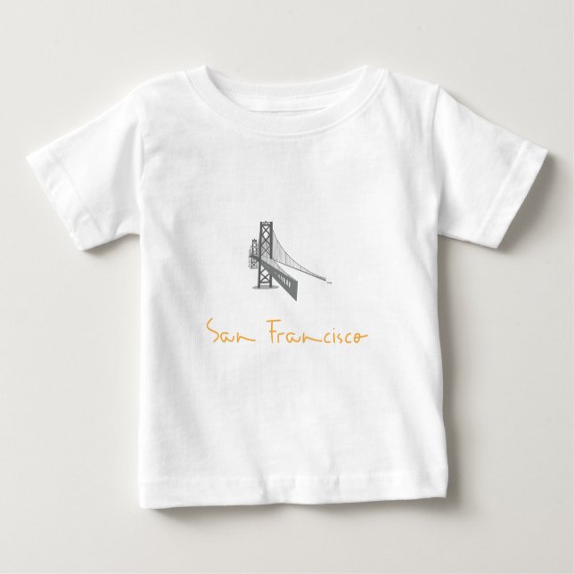 Camiseta Para Bebê Ponte Ouro da CA de São Francisco (Frente)