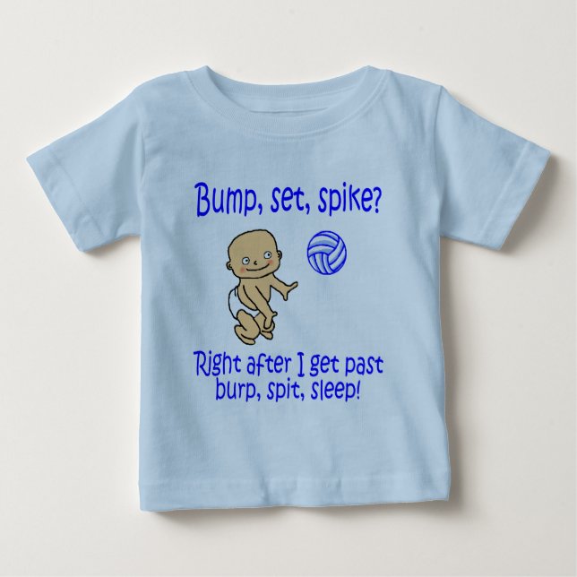 Camiseta Para Bebê Ponto ajustado da colisão de VolleyChick (Frente)