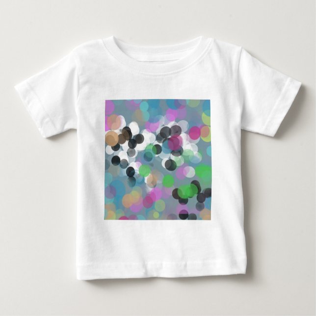 Camiseta Para Bebê Pontos Coloridos de Confetti Bokeh (Frente)