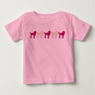 Camiseta Para Bebê Poodles On Parade