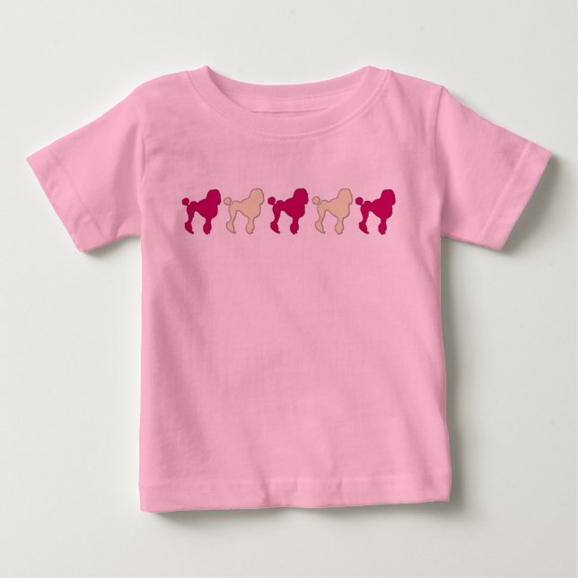 Camiseta Para Bebê Poodles On Parade (Frente)