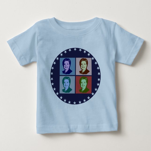 CAMISETA PARA BEBÊ POP ART 2016 DE HILLARY (Frente)