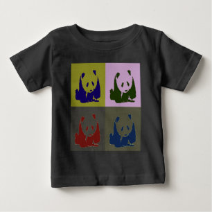 Camiseta Para Bebê Pop Art Baby Pandas