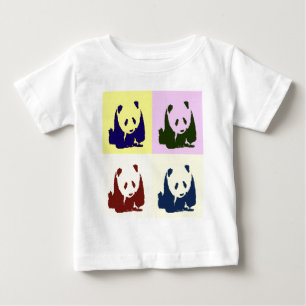 Camiseta Para Bebê Pop Art Baby Pandas