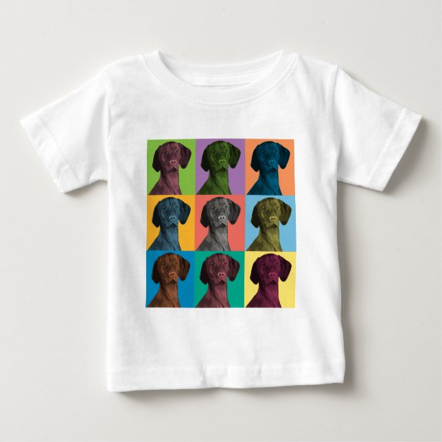 Camiseta Para Bebê Pop art de Vizsla (Frente)