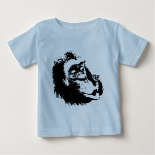 Camiseta Para Bebê Pop Art Funny Chimpanzé