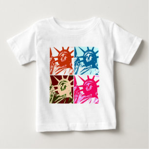 Camiseta Para Bebê Pop Art Lady Liberty Nova Iorque